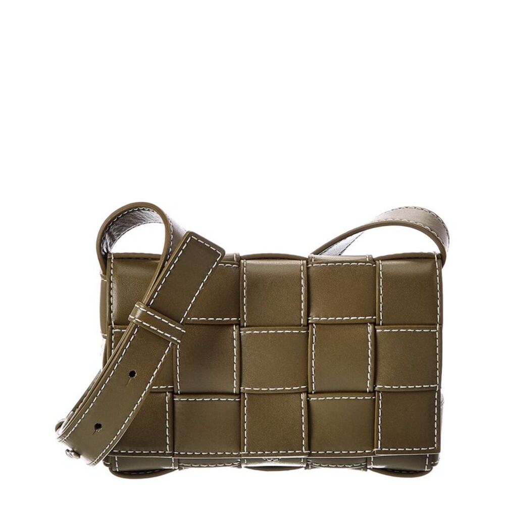 Bottega Veneta Cassette Small Urban Stitch Maxi Intrecciato Leather